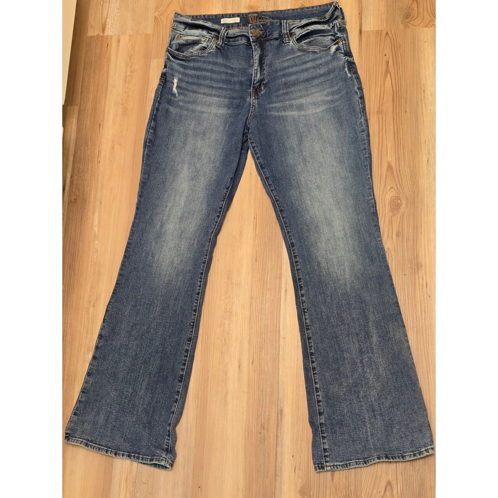 Kut from the Kloth Nicole High Rise Bootcut Jeans Blue‎ Distressed Size 14